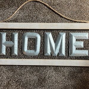 Metallic HOME Wall Sign